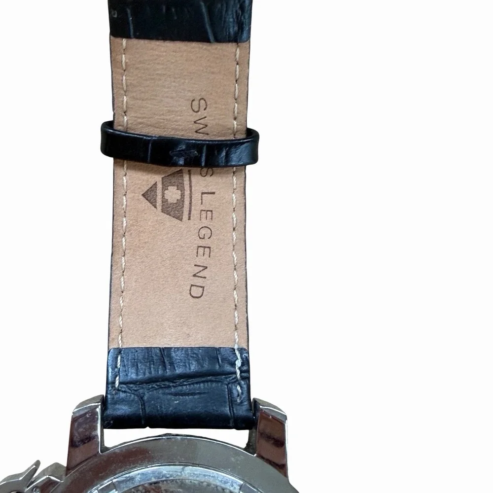 Swiss Legend Scubador Chronograph Men's Watch  Vibrant Red Dial leather band